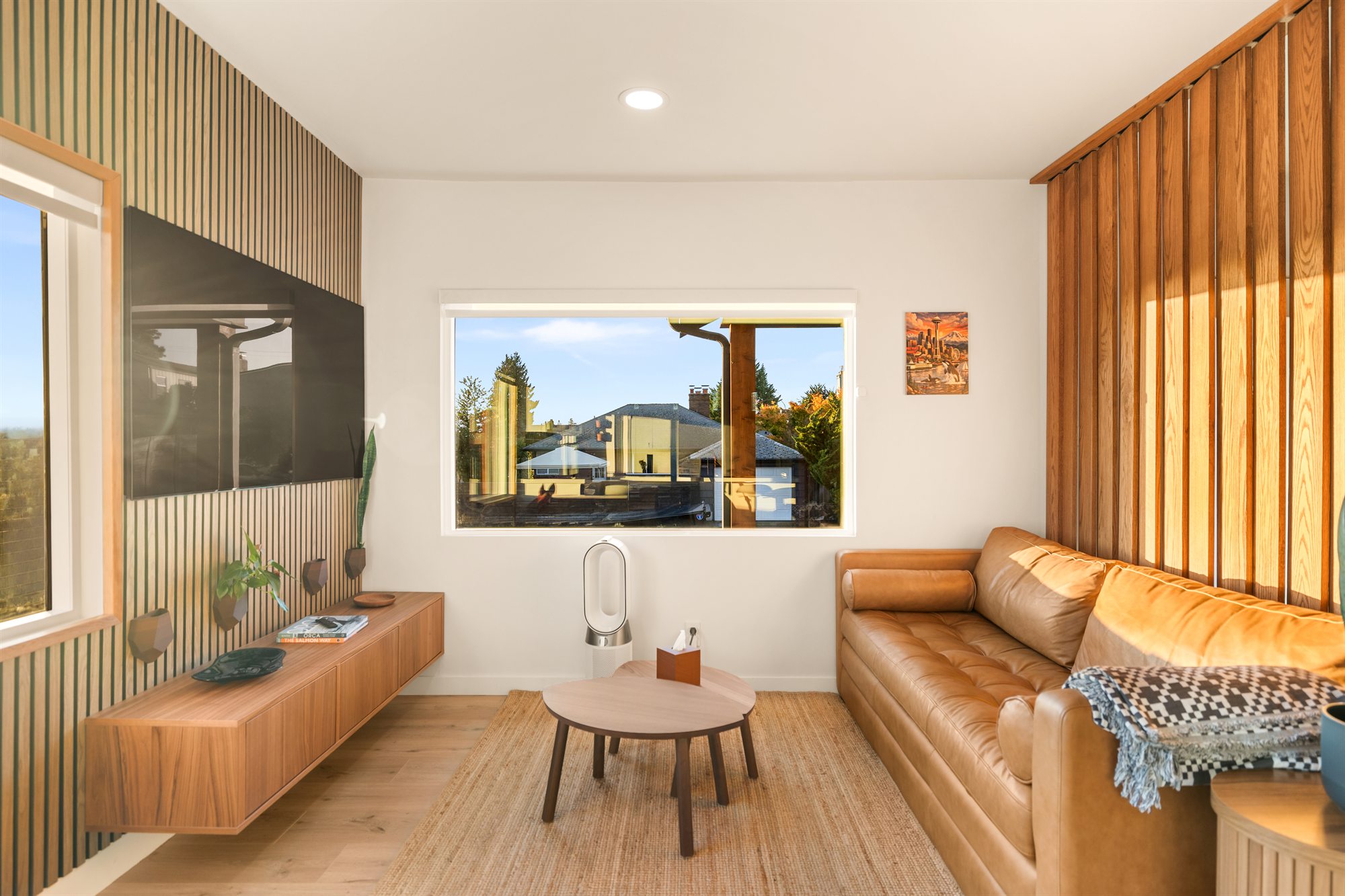 Living room of The Junction Retreat, a West Seattle Airbnb, photographed by Pacific Haus Media